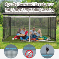 Miniatyrbillede 5 af 10: Myggenet 3X3 Gazebo 4 Sidepaneler Fly Net Zip Nylon Mesh Sort