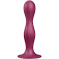 Miniatyrbillede 2 af 5: Satisfyer - Double Ball-R Silikone Dildo Granat