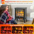 Miniatyrbillede 5 af 10: Elektrisk pejs Elektrisk pejs med varmelegeme, LED-flammeeffekt, 1800W Fritstående pejs med lav støj, Overophedningsbeskyttelse til stue, soveværelse,
