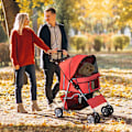 Miniatyrbillede 3 af 10: Dog Buggy Hundevogn I Rød, Hundevogn Buggy Stroller Jogger Trailer, Let Og Foldbar