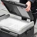 Pikkukuva 9 / 10: Car Cooler Box 40L Led-Valolla, Kompressoriautojääkaappi, Kuljetuspyörät, 12/24V Dc Ja 110-240V Ac, Harmaa+Musta
