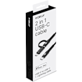 Miniatyrbild 2 av 2: 2-i-1-kabel USB-C - USB-C/Lightning 60W 1m Svart