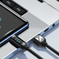 Miniatyrbild 5 av 7: USB-A - USB-C-kabel med LED-display 66W 6A 1m svart