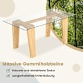 Miniatyrbild 3 av 5: Soffbord i glas med ben av gummiträ Rektangulärt sidobord Glasbord Soffbord