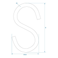 Pikkukuva 5 / 5: S-koukku Ø4mm 4,4x2,1cm
