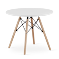 Miniatyrbillede 1 af 5: Moderne skandinavisk sofabord, hvid rund plade, 60 cm