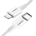 Pikkukuva 1 / 9: Kaapeli iPhone MFi USB-C:lle - Lightning 20W 3A 1m valkoinen