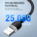 Pikkukuva 8 / 8: Punottu kaapeli iPhonelle USB-A - Lightning 2.4A 1m musta