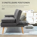 Pikkukuva 6 / 10: Vuodesohva 3-Istuttava Vuodesohva Kokoontaitetulla Pöydällä, Mukiteline, Scandi Design, Tummanharmaa, 250Kg Asti