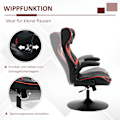 Miniatyrbillede 6 af 10: Gaming Chair Ergonomisk Computerstol Med Vippefunktion, Stål, Sort & Rød, 67X75X106-112Cm