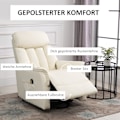 Miniatyrbillede 5 af 10: Ståstol, tv-stol, lænestol med ståhjælp, elektrisk lænefunktion, kunstlæder, beige, 80 x 94 x 104 cm