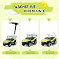Miniatyrbillede 2 af 5: Licenseret 3-i-1 Volkswagen ride-on bil med tredobbelt justerbart skubbehåndtag 96 x 40 x 93 Grøn