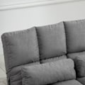 Pikkukuva 9 / 10: Lattiatuoli 2-In-1 Lattiatuoli & Sänky Selkänojalla, 3 Asentoa Säädettävä, Istuintyyny, Harmaa, Sametti & Teräs, 102X73X60Cm