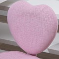 Miniatyrbillede 8 af 10: Drejestol Executive Stol Computer Stol Sæde Højdejustering Sød Hjerteformet Polstring Pink Hørstof 40 X 50 X 79-89 Cm