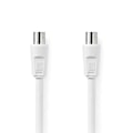 Pikkukuva 1 / 3: Koaksiaalikaapeli | IEC (Coax) Uros | IEC (Coax) Naaras | Niklattu | 90 dB | 75 Ohm | Tuplasuojattu | 10.0 m | Pyöreä | PVC | Valkoinen | Label