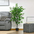Miniatyrbillede 2 af 10: Kunstig Ficus Træ Stor 135 cm Kunstig Plante, Kunstig Plast Planter Ficus i Pot, Kunstigt Træ Som Ægte med Cement, Kunstigt Græs til Stue Soveværelse