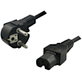 Miniatyrbillede 1 af 2: Apparatkabel 90° - C15 Lige Sort 2m