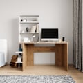 Miniatyrbillede 1 af 4: Studiebord & bogreol Aden - Eg, Hvid