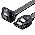 Miniatyrbillede 1 af 9: Kabel fladvinklet SATA 1.0-3.0 op til 5Gb/s 0.5m - sort