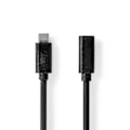 Miniatyrbillede 1 af 3: USB-kabel | USB 3.2 Gen 1 | USB-C™ Han | USB-C™ Hun | 4K@60Hz | 5 Gbps | Nikkelplateret | 2.00 m | Runde | PVC | Sort | Box