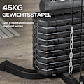 Miniatyrbillede 6 af 10: Multigym Fitness Station Med Lat Pull-Down Og Butterfly Bar Og 45 Kg Vægt Styrketræning Stål Imiteret Læder Sort 180 X 108 X 200 Cm