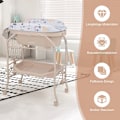 Miniatyrbillede 1 af 5: Puslebord med badekar Bærbart puslebord med PVC-pude 86 x 50 x 100 cm beige