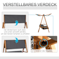 Miniatyrbillede 6 af 10: Hollywood Gynge Med Sengefunktion, 3-Personers, Havegynge Med Tag, Fyrretræ, Grå + Teak, 225,5X113X180Cm