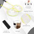 Miniatyrbillede 4 af 5: Badminton netstativ bærbart fjerboldspil med ketsjere komplet badmintonsæt sort