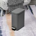 Miniatyrbillede 3 af 10: Skraldespand 5L Pedalspand Med Låg Og Fodpedal, Inderspand, Metal, Grå, 29,2X14X32 Cm, Til Stue, Kontor