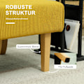 Miniatyrbillede 7 af 10: 2 pers. sofa, sofa med fløjlslook, træben, polstret sofa, dobbeltsofa til soveværelse, stue, 110 x 62 x 85 cm, gul