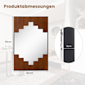 Miniatyrbillede 3 af 5: Rektangulært spejl med træramme 60 x 95 cm rustikt vægspejl med to-vejs kroge