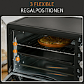 Miniatyrbillede 6 af 10: Miniovn 21L, 3 Tilberedningstilstande, 100°C-230°C, 1400W, Rustfrit Stål & Glas, Sort+Sølv, 46,4X38X28,5Cm