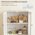 Pikkukuva 7 / 10: Keittiökaappi, korkea kaappi laatikolla, säädettävät hyllyt, keittiön buffet 2 kaappiosastolla olohuoneeseen, ruokailutilaan, 59 x 30 x 170 cm, valkoi