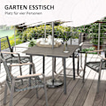 Pikkukuva 5 / 10: Garden Pöytä Ruokapöytä 4 Ihmistä Sateenvarjo Reikä Patio Pöytä Sälekehys Hdpe Tummanharmaa 90X90X75Cm
