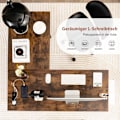 Miniatyrbillede 5 af 5: Skrivebord L-Shape hjørne skrivebord med stikkontakter &amp; USB-porte 120 x 120 x 75 cm rustik brun