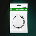 Miniatyrbild 5 av 6: Audio splitter kabel minijack 3,5 mm - 2x minijack 3,5 mm 21cm svart