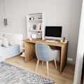 Miniatyrbillede 3 af 4: Studiebord & bogreol Aden - Eg, Hvid