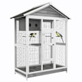 Miniatyrbillede 1 af 10: Fuglebur Undulatbur Med 4 Siddepinde, Bird Builder Med Udvidelig Gulvbakke, Fuglehus Til Kanariefugle, Gran, 112 X 68 X 154 Cm