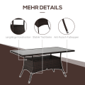 Miniatyrbillede 7 af 10: Spisebord Havebord Glasbord Polyrattan + Sikkerhedsglas Brun + Sort 150X85X74Cm