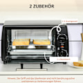 Miniatyrbillede 7 af 10: Miniovn 10 Liter 750W Lille Elektrisk Ovn Med Temperatur Op Til 230 ℃ Timer 60 Minutter Bageplade Og Stativ 36,5X26X22 Cm Sort