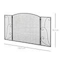 Miniatyrbillede 4 af 10: Pejsegitter, Pejsbeskyttelsesgitter Med 3 Paneler, Foldegnistbeskyttelsesgitter, Ovnbeskyttelsesgitter Til Stue, Metal, Sort 132,5 X 76,5 Cm