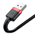 Miniatyrbillede 4 af 9: Holdbart Nylon USB Kabel Iphone Lightning QC3.0 2A 3M Sort-Rød