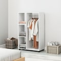 Pikkukuva 3 / 10: Pyörällinen vaatekaappi, siirrettävä vaatekaappi, 1 vaatetanko, 3 hyllyä, vaatekaappi, rullaava vaateteline eteiseen, makuuhuone, 80 x 40 x 128 cm, va