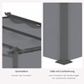 Miniatyrbillede 8 af 10: Pergola 2,97X2,95M Vandafvisende Lysthus Med Solsejl Og Sidepaneler, Polyester, Mørkegrå