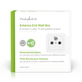 Miniatyrbillede 6 af 6: Antenne End vægdåse | 1x F-Connector Hun / 1x IEC Connector Han / 1x IEC Connector Hun | 75 Ohm | Retur sti | Hvid / Sølv