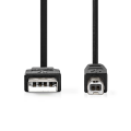 Pikkukuva 2 / 3: USB kaapeli | USB 3.2 Gen 1 | USB-A Uros | USB-B Uros | 5 Gbps | Niklattu | 2.00 m | Pyöreä | PVC | Musta | Label