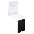 Miniatyrbillede 1 af 10: Vægbord Foldebord 5 Rum Bord Hvid + Sort 60X94,5X147Cm