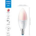 Miniatyrbillede 5 af 11: WiZ smart lampe, E14, RGBW - alle farver og nuancer af hvidt lys, Wi-Fi, 470 lm