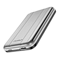 Miniatyrbild 1 av 9: Liten lätt induktionsströmbank 5000mAh MagSafe USB-A USB-C silver