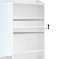 Miniatyrbillede 4 af 7: Minimalistisk hvidt toiletbord med spejl og opbevaring